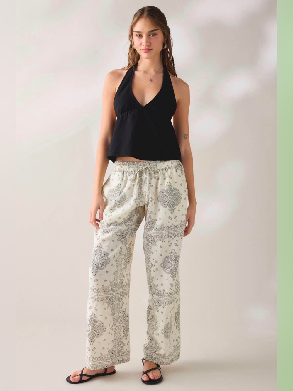 Urban Outfitters Kimchi Blue Maura Bandana Print Pull-On Pants